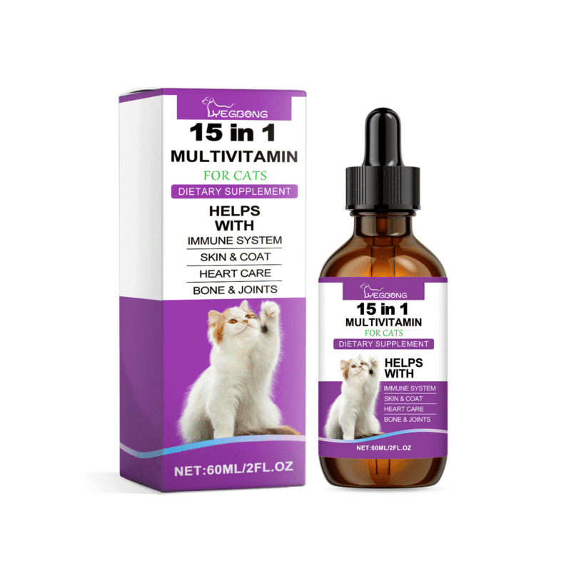 Cat Vitamin Drops Daily Care Supplements - Supports Physical Discomfort Relief, Essential Pet Vitamins