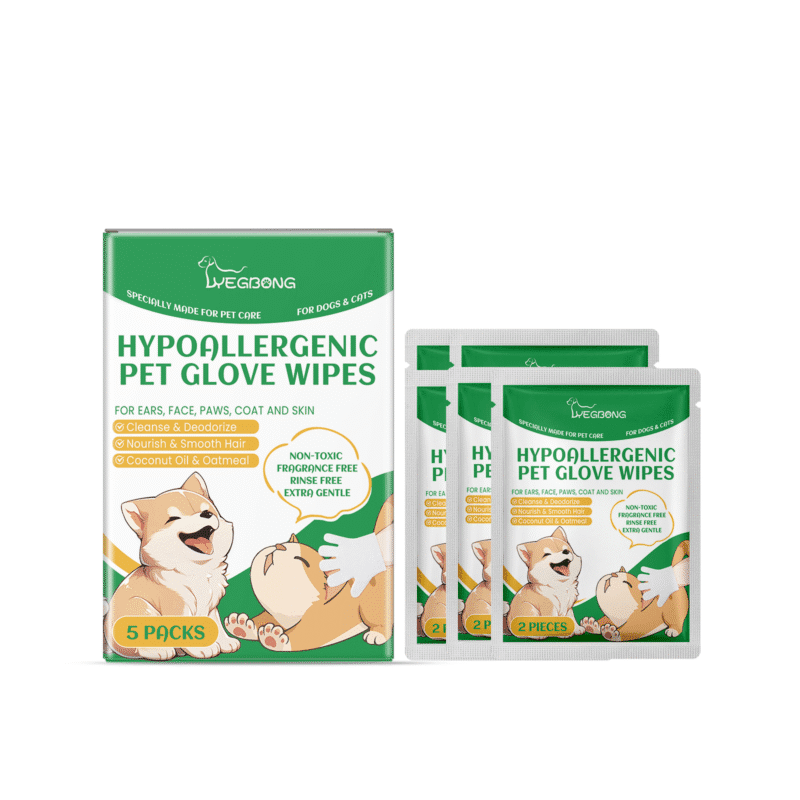 Pet Disposable Cleaning Gloves for Dog & Cat - Gentle Hair & Skin Care Wipes