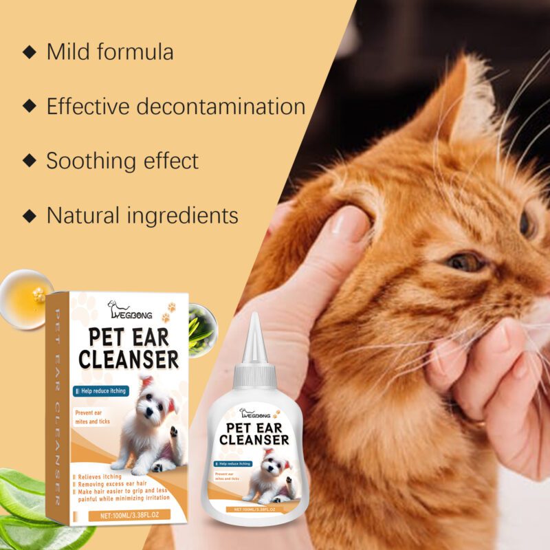 All-Purpose Pet Ear Cleaner Solution - Effective Ear Dirt Cleaning for Cats & Dogs - Image 3