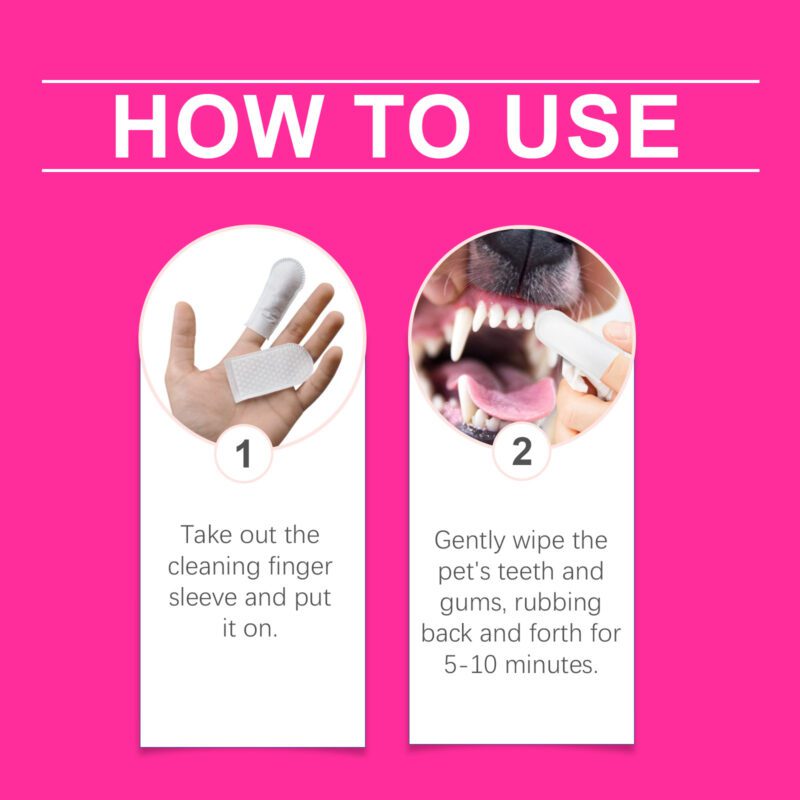 Pet Teeth & Gum Tartar Removal Finger Wipes for Cats & Dogs - Effective Oral Cleaning Wipes - Image 6