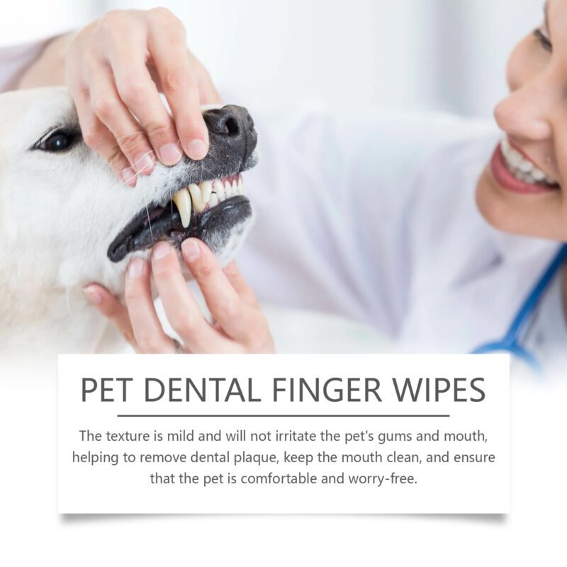 Pet Teeth & Gum Tartar Removal Finger Wipes for Cats & Dogs - Effective Oral Cleaning Wipes - Image 3