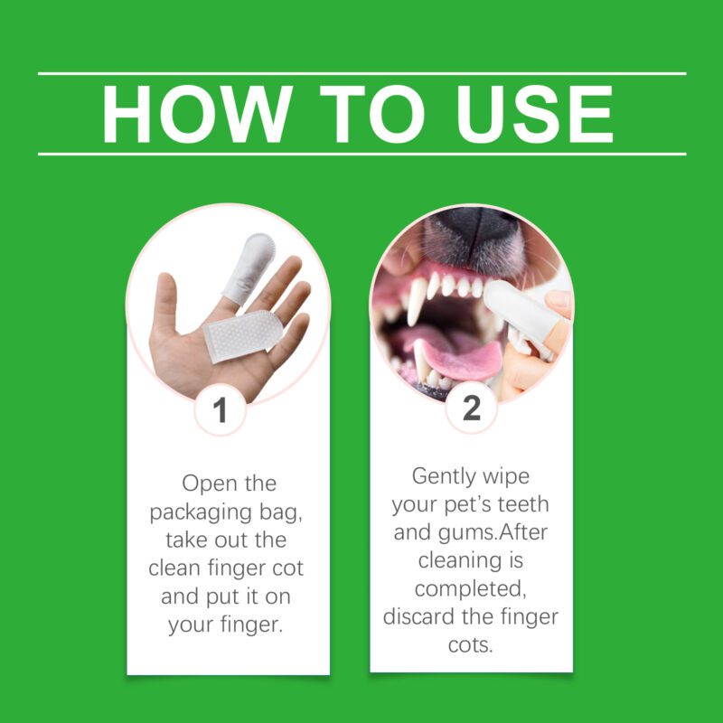 Dog & Cat Tooth Wipes - Mild Pet Oral Care Wipes for Tartar Removal, Stain Cleaning & Fresh Breath - Image 6
