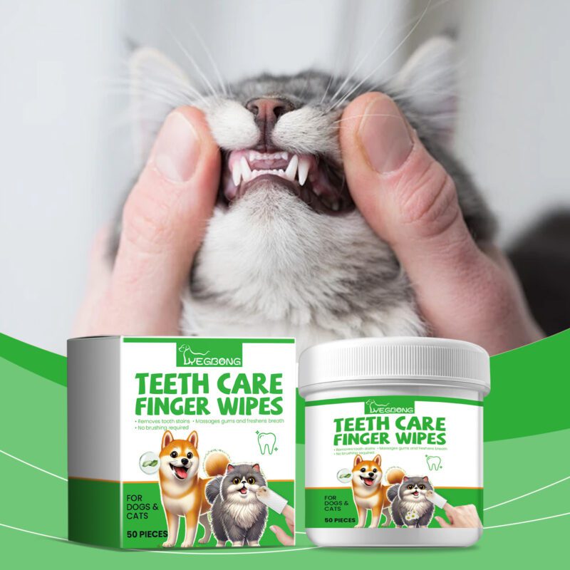 Dog & Cat Tooth Wipes - Mild Pet Oral Care Wipes for Tartar Removal, Stain Cleaning & Fresh Breath - Image 2