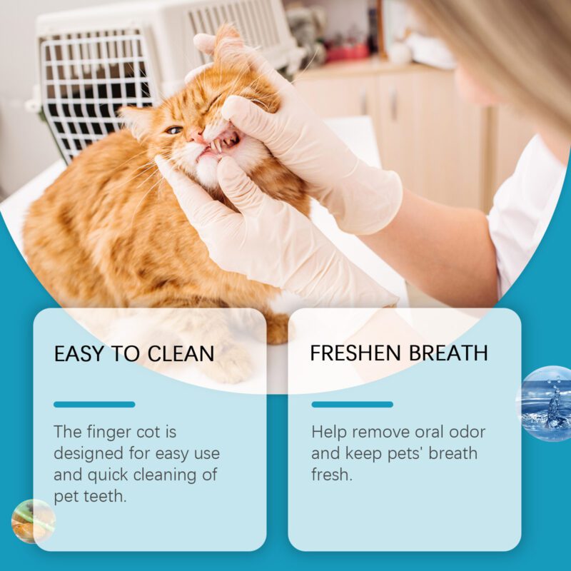 Cat & Dog Pet Tooth Wipes - Tartar Removal, Teeth Cleaning Repair, Fresh Breath Care with Finger Cover Design - Image 3