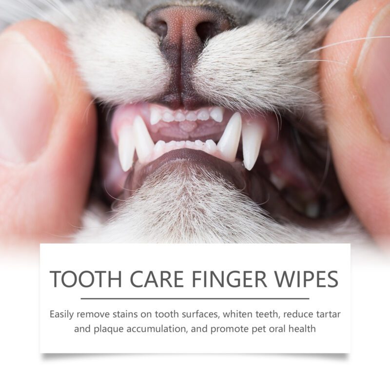 Cat & Dog Pet Tooth Wipes - Tartar Removal, Teeth Cleaning Repair, Fresh Breath Care with Finger Cover Design - Image 4