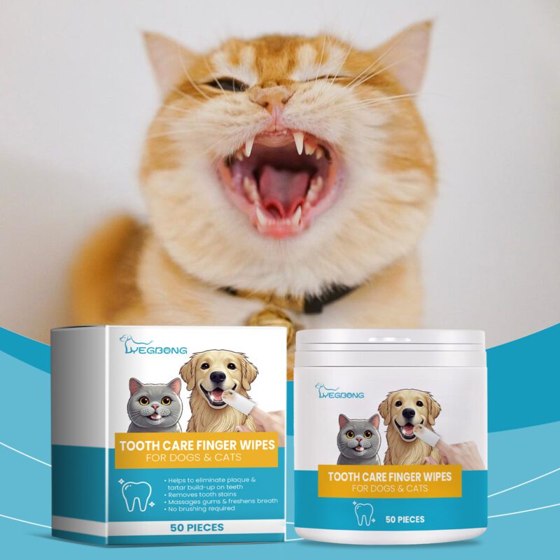 Cat & Dog Pet Tooth Wipes - Tartar Removal, Teeth Cleaning Repair, Fresh Breath Care with Finger Cover Design - Image 2