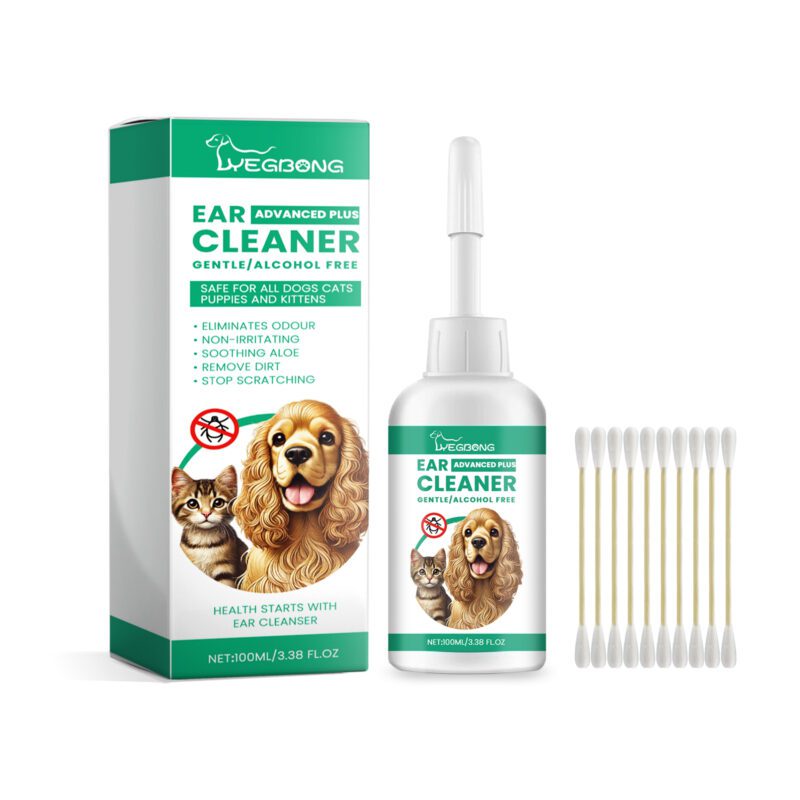 Pet Ear Cleaner Solution for Cats & Dogs - Effective Ear Decontamination & Care Formula