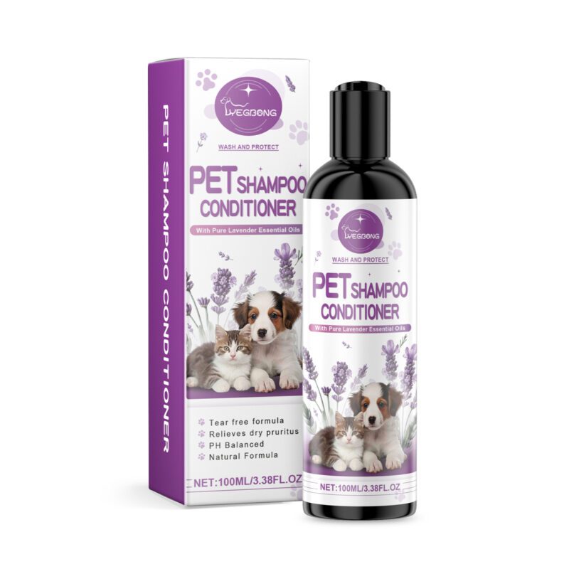Lavender Pet Shampoo - Gently Cleans Cats & Dogs, Leaves Coat Fluffy Smooth with Long-Lasting Fragrance