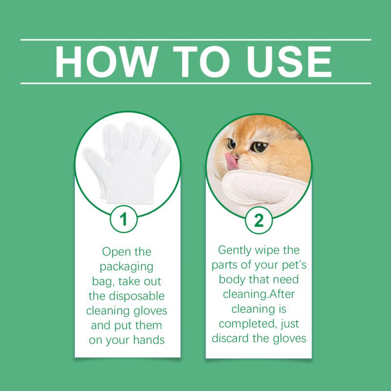 Disposable Pet Cleaning Gloves for Dog & Cat - Gentle Hair & Skin Care Wipes - Image 6