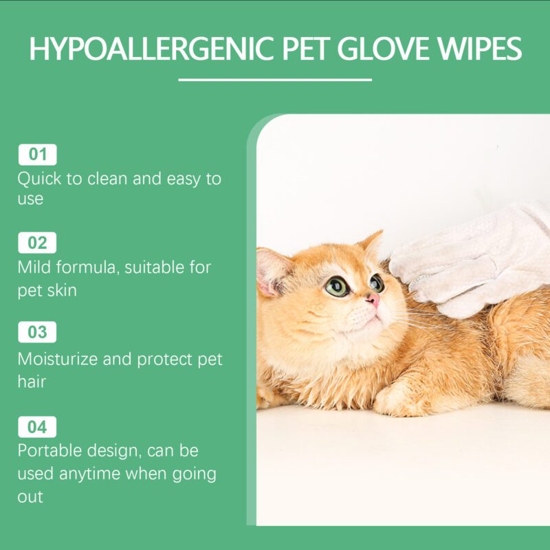 Disposable Pet Cleaning Gloves for Dog & Cat - Gentle Hair & Skin Care Wipes - Image 4