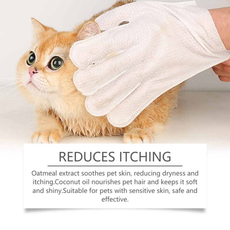 Pet Disposable Cleaning Gloves for Dog & Cat - Gentle Hair & Skin Care Wipes - Image 3