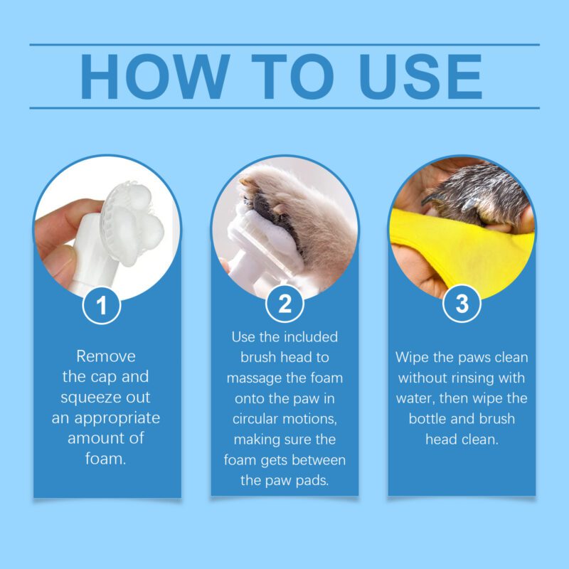 Gentle Pet Paw Foam Cleaner for Dog & Cat - Deep Clean Soles Pads Care with Mild Foam - Image 6