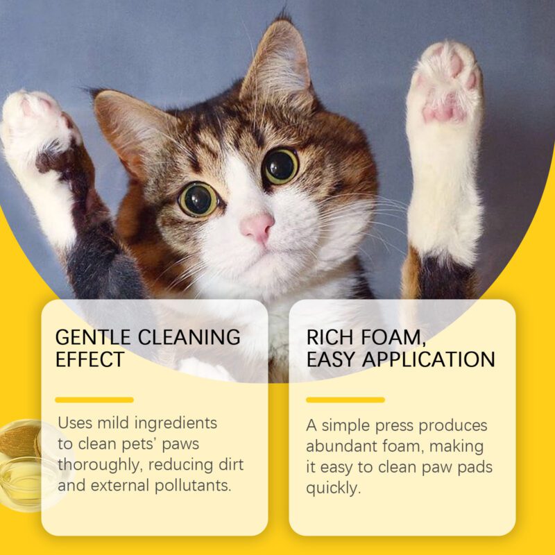 Pet Paw Foam Cleanser - Deep Cleaning, Moisturizing & Soothing Dog Cat Foot Care Solution - Image 3