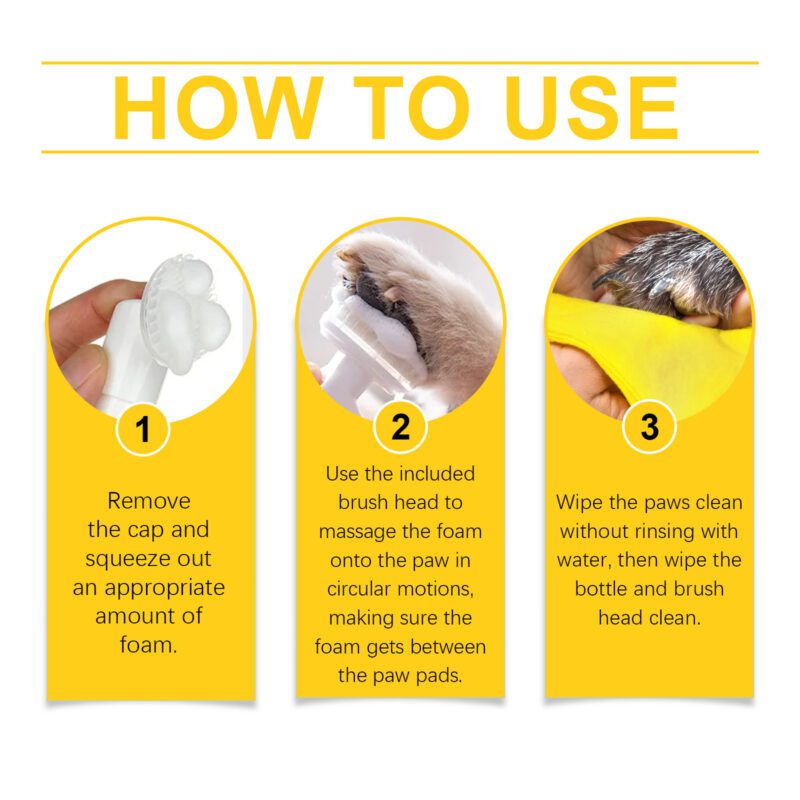 Pet Paw Foam Cleanser - Deep Cleaning, Moisturizing & Soothing Dog Cat Foot Care Solution - Image 6