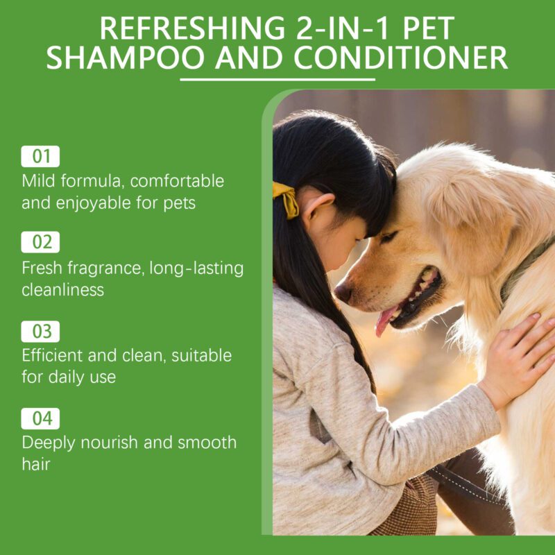 2-in-1 Dog & Cat Pet Shampoo - Long-Lasting Fragrance Deep Cleaning Body Wash for Pet Hair Care - Image 4