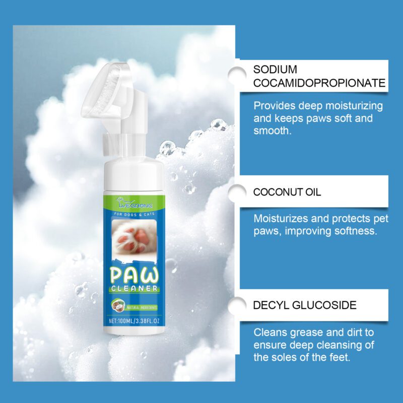 Pet Foot Care Foam - Dog & Cat Paws Cleaner for Washing, Moisturizing & Gentle Paw Care - Image 3