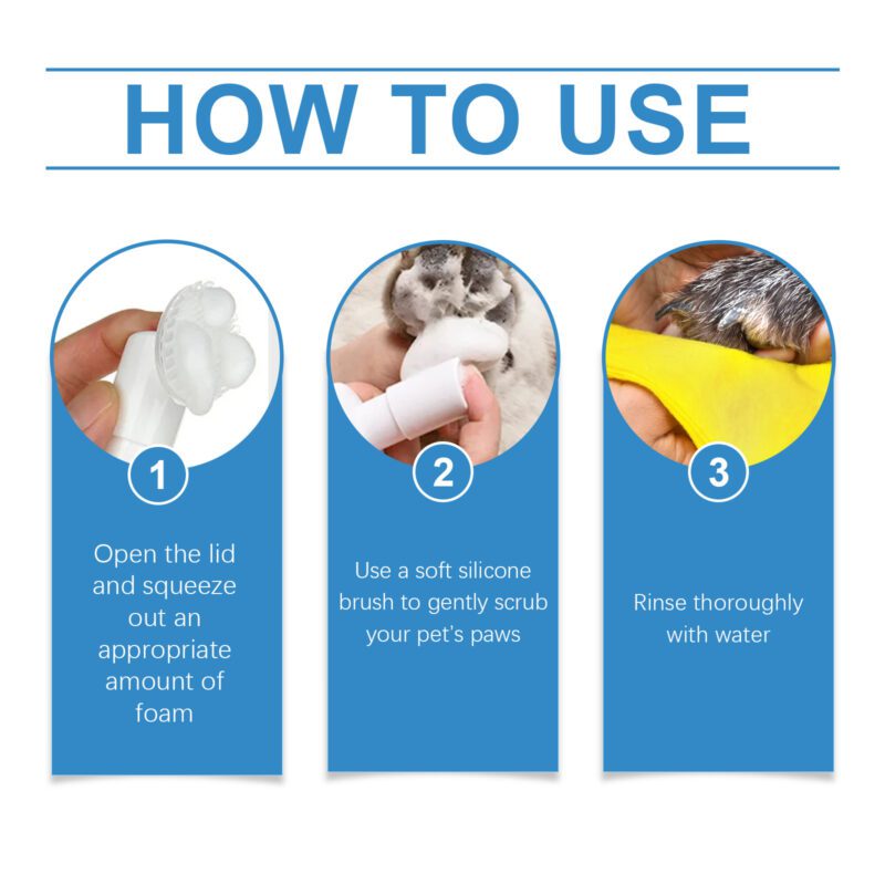 Pet Foot Care Foam - Dog & Cat Paws Cleaner for Washing, Moisturizing & Gentle Paw Care - Image 6