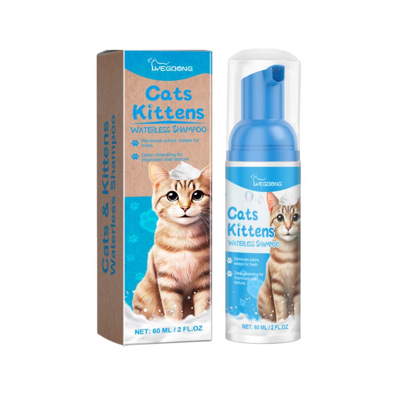 Gentle Non-Irritating Cat Cleaning Mousse for Kitty - Pet Care Foam with Mild Formula