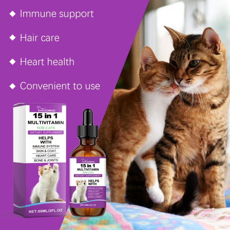 Cat Vitamin Drops Daily Care Supplements - Supports Physical Discomfort Relief, Essential Pet Vitamins - Image 3