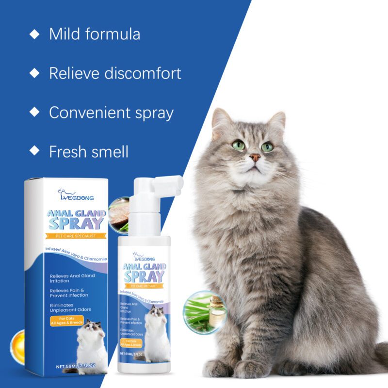 Cat Anal Gland Odor Removal Spray - Fast-Acting Post-Cleaning Freshness & Odor Elimination Spray for Cats - Image 3