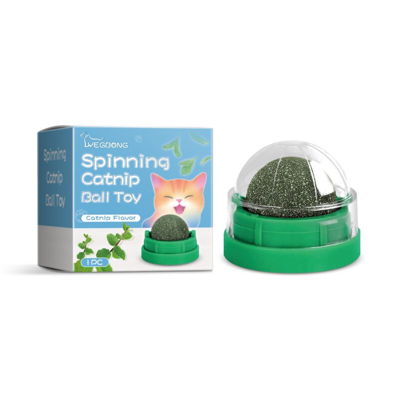Mint-Flavored Interactive Rotating Cat Ball Toy - Chew Toy with Dental Cleaning Care for Kittens & Cats