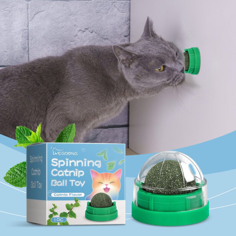 Mint-Flavored Interactive Rotating Cat Ball Toy - Chew Toy with Dental Cleaning Care for Kittens & Cats - Image 2