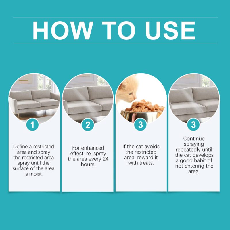 Effective Cat Anti-Scratch Spray - Indoor Furniture & Sofa Protection, Exclusion Zone Setup to Prevent Pet Scratching - Image 6