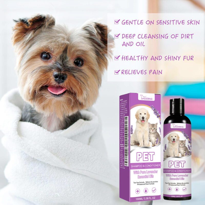 Pet Shampoo - Relieves Skin Itch, Smooth & Non-Knotting Formula for Gentle Pet Bath - Image 4