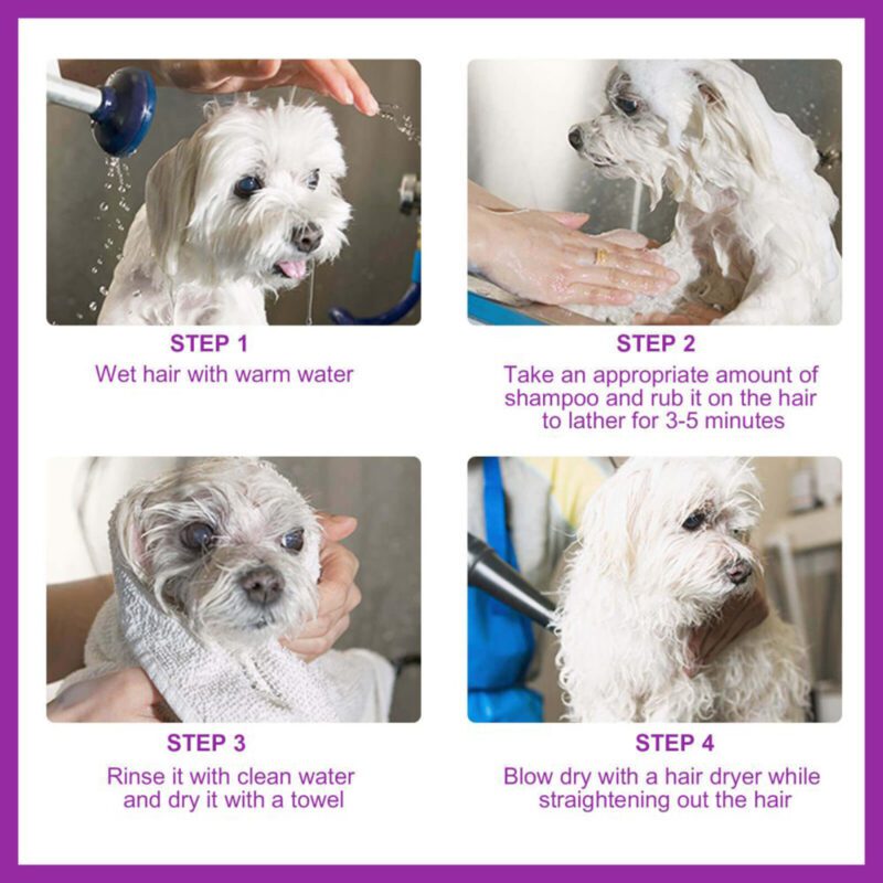 Pet Shampoo - Relieves Skin Itch, Smooth & Non-Knotting Formula for Gentle Pet Bath - Image 6