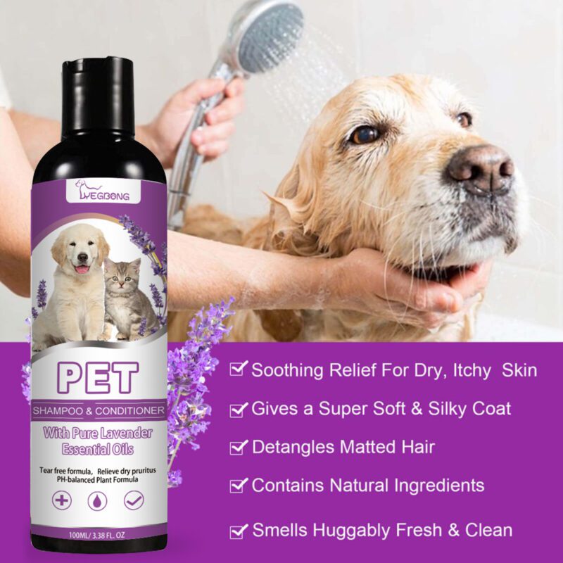 Pet Shampoo - Relieves Skin Itch, Smooth & Non-Knotting Formula for Gentle Pet Bath - Image 3