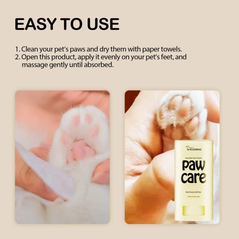 Pet Avocado Intensive Moisturizing Foot Cream for Cats & Dogs - Paw Cleaning, Hydrating & Anti-Crack Care - Image 6