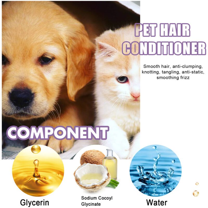 Yegbong Pet Hair Conditioner - Fluffy Silky Soft, Tangle-Free Nourishing Hair Cream for Pets - Image 5