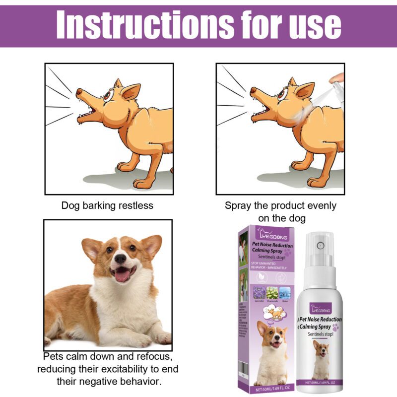 Yegbong Pet Noise Reduction & Calming Spray - Prevent Stress, Soothe Anxiety, Reduce Barking/Whining for Calmer Pets - Image 6