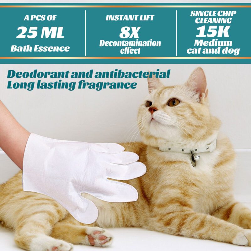 Yegbong Pet Spa Dry Cleaning Gloves (2pcs) for Dog & Cat - Decontamination Odor Removal Hand Sanitizer Bathing Care Gloves - Image 4