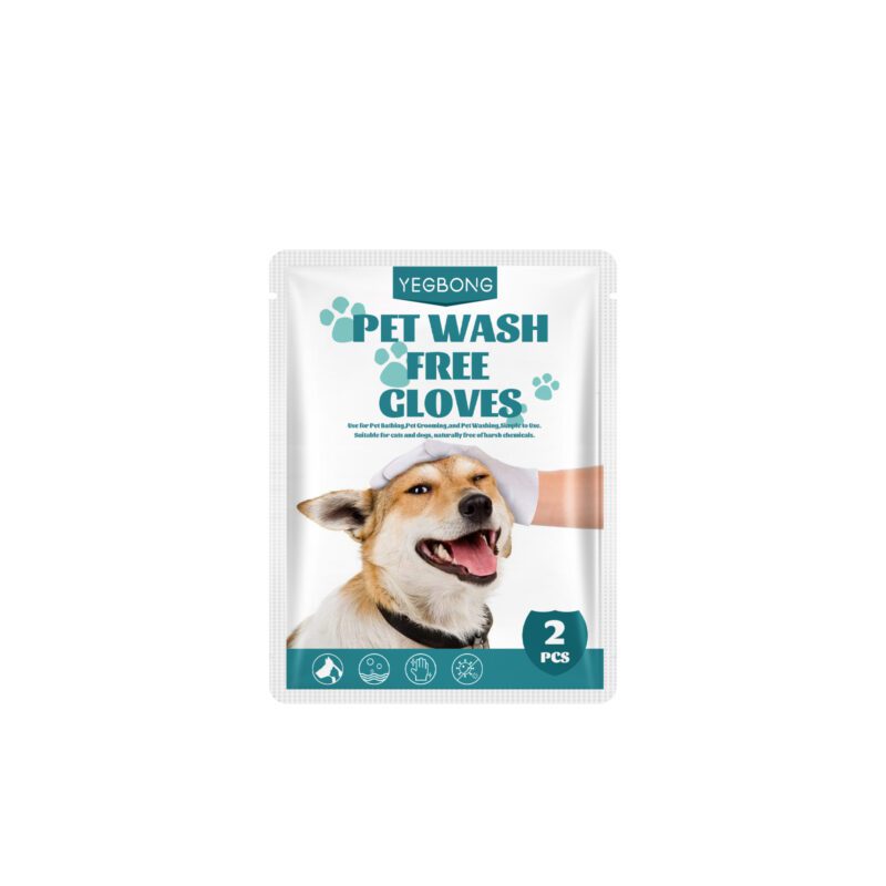 Yegbong Pet Spa Dry Cleaning Gloves (2pcs) for Dog & Cat - Decontamination Odor Removal Hand Sanitizer Bathing Care Gloves