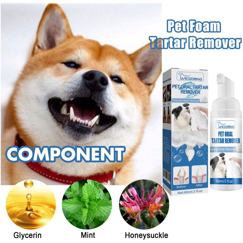 Yegbong Pet Dental Tartar Remover Foam Cleaner - Effectively Removes Calculus, Yellow Teeth & Halitosis for Teeth & Mouth Care - Image 5