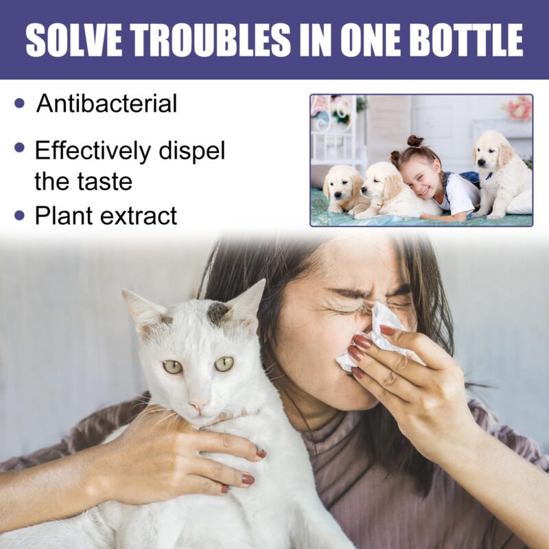 Pet Deodorant Spray for Dogs & Cats - Eliminate Urine, Body & Feces Odors, Fresh Clean Air - Image 3