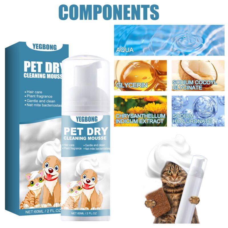 Waterless Dry Cleaning Mousse for Kittens & Puppies - Deodorizing, Gentle & Effective to Remove Odors, Soften & Smooth Coat - Image 5
