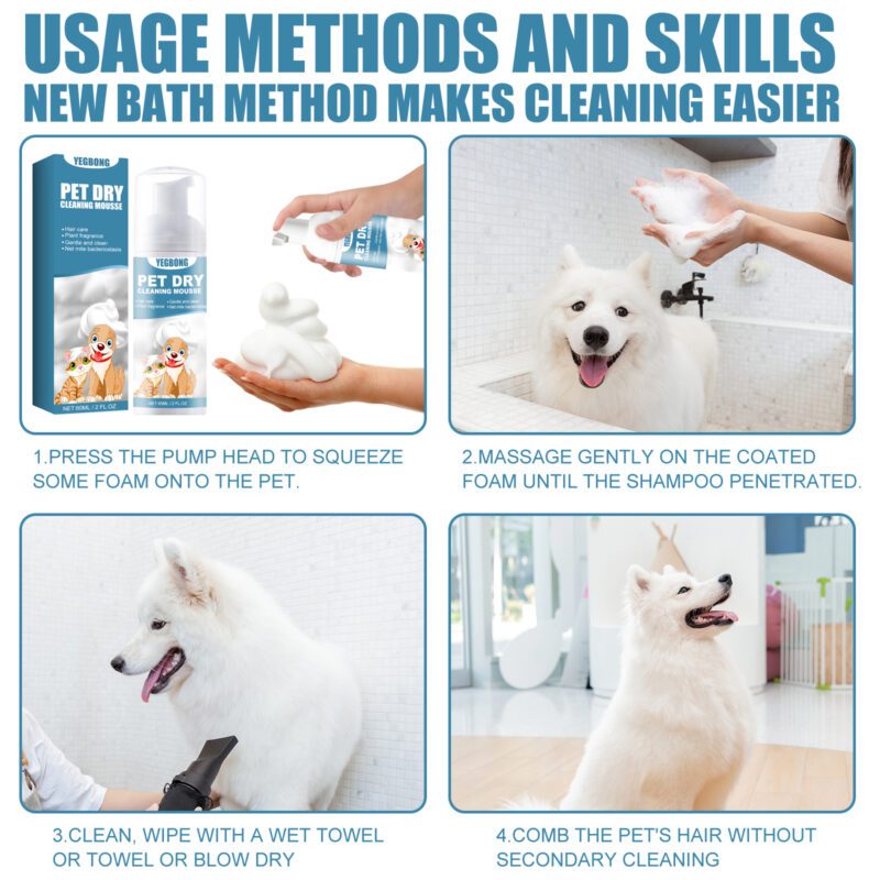Waterless Dry Cleaning Mousse for Kittens & Puppies - Deodorizing, Gentle & Effective to Remove Odors, Soften & Smooth Coat - Image 6