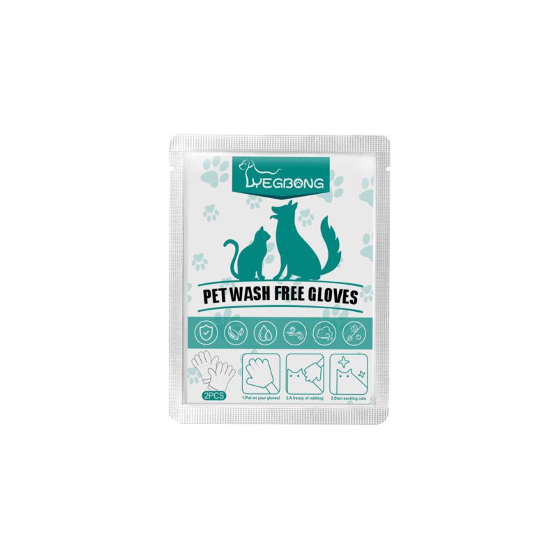 Yegbong Pet Leave-In Dry Cleaning Gloves for Dogs & Cats - Deodorizing Odor Removal Grooming Gloves