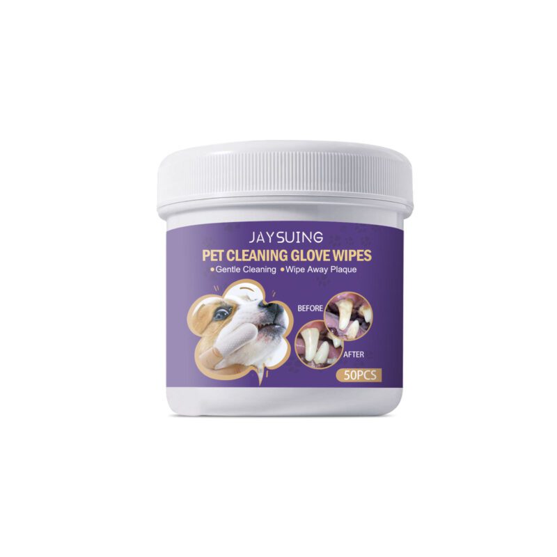 JAYSUING Pet Dental Cleaning Glove Wipes - Gentle Gum Care Wipes for Effective Tartar Removal & Bad Breath Odor Elimination