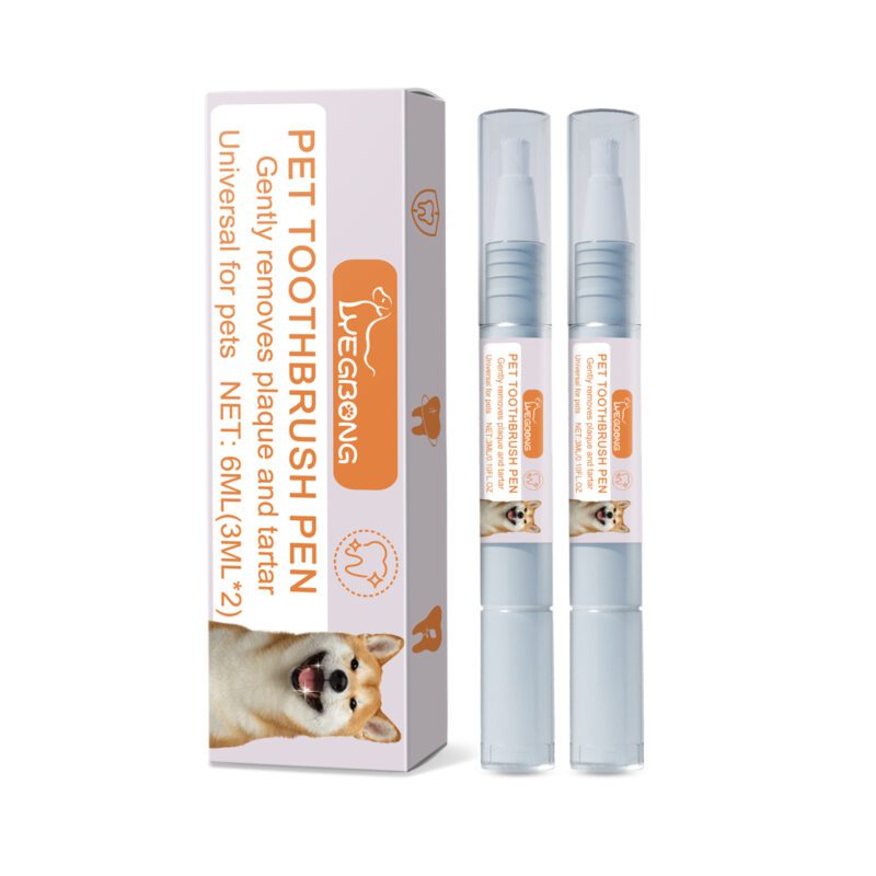Pet Toothbrush Pen for Dog & Cat - Tartar Removal, Bad Breath & Odor Elimination Oral Cleaning Tool