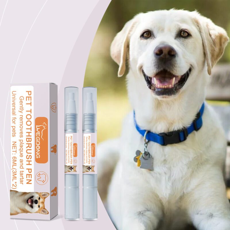 Pet Toothbrush Pen for Dog & Cat - Tartar Removal, Bad Breath & Odor Elimination Oral Cleaning Tool - Image 2