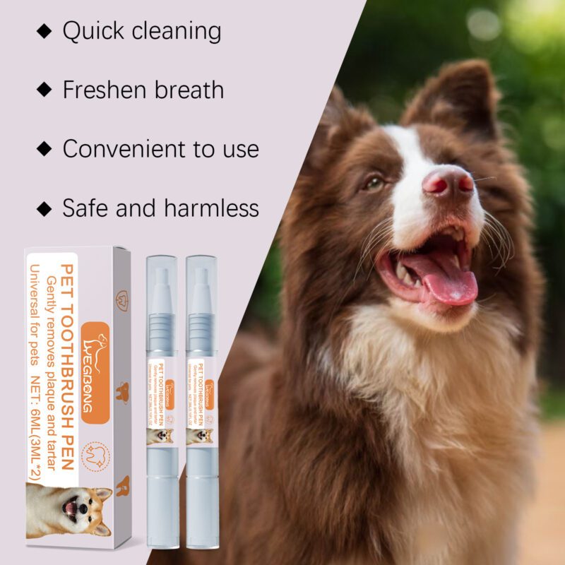 Pet Toothbrush Pen for Dog & Cat - Tartar Removal, Bad Breath & Odor Elimination Oral Cleaning Tool - Image 3