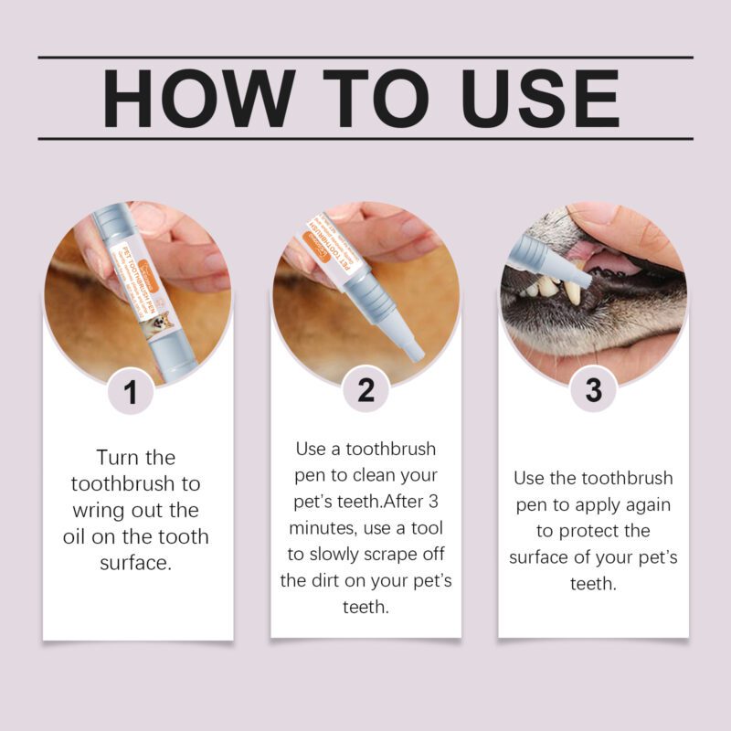 Pet Toothbrush Pen for Dog & Cat - Tartar Removal, Bad Breath & Odor Elimination Oral Cleaning Tool - Image 6