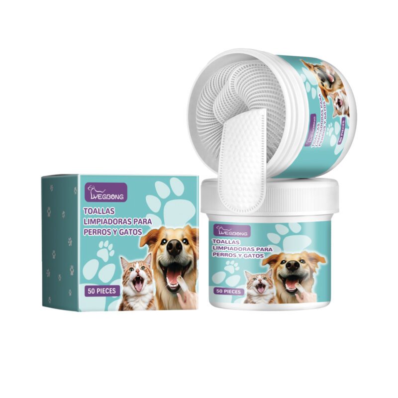 Cat & Dog Tooth Cleaning Fingerset - Effective Tartar Removal, Oral Clean, Moisturize & Freshen Pet Dental Care Brushing Gloves