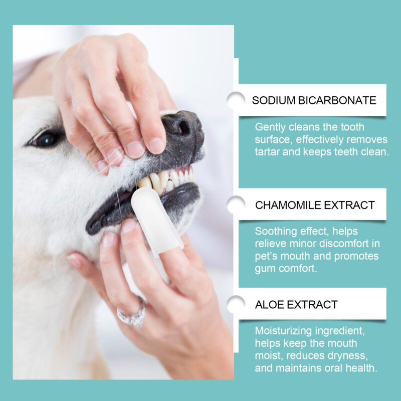 Cat & Dog Tooth Cleaning Fingerset - Effective Tartar Removal, Oral Clean, Moisturize & Freshen Pet Dental Care Brushing Gloves - Image 4