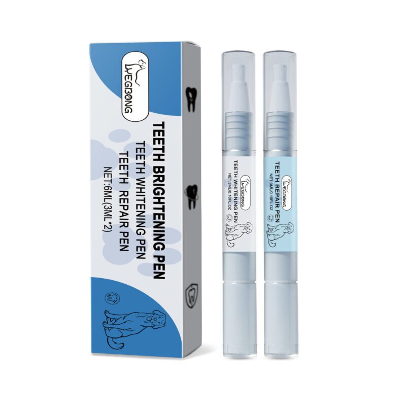 Pet Teeth Brightening Pen Set - Effective Tartar & Stain Removal, Dental Cleaning & Repair for Dogs Cats Teeth Care