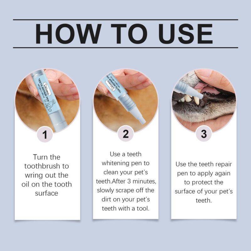 Pet Teeth Brightening Pen Set - Effective Tartar & Stain Removal, Dental Cleaning & Repair for Dogs Cats Teeth Care - Image 6