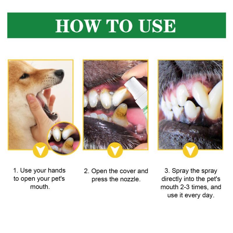 Cats & Dogs Universal Pet Oral Deodorizing Spray - Teeth Cleaning & Fresh Breath Spray for Pets - Image 3